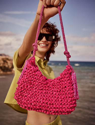 Beaded knitted mini bag - fuchsia - MAX&Co.